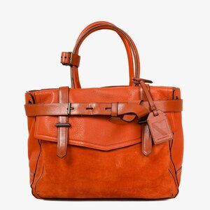 Reed Krakoff Orange Leather Suede Belted Tote Bag